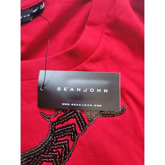 NWT Sean John Bundle Red/Black Bling Short Sleeve T-shirt Size XL 90s Y2K Music - Picture 3 of 13